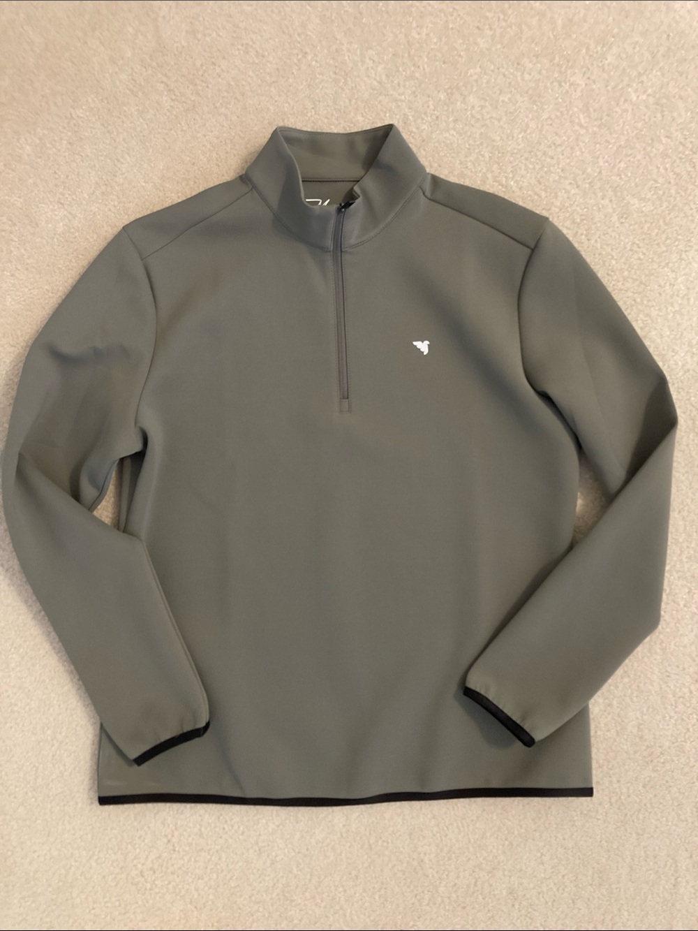 Ladies Olive Green Quarter-Zip Pullover Jacket